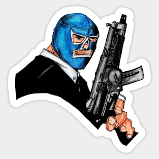 Blue Demon Machinegun Sticker